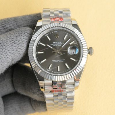 Clean Factory Rolex Datejust  3135 Grey Face Watch 41mm